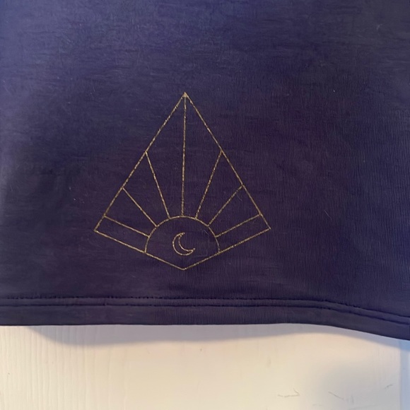 Purusha People Tops - Purusha People, gold rising sun w/ moon, dark purple, large